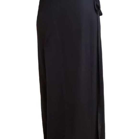 Diane Von Furstenberg Black Silk Jersey Yahzi Straight Wrap Maxi Dress 8 EPC - Picture 9 of 14